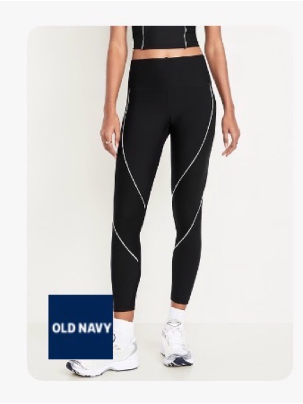 Old Navy Black High-Waist Active powersoft with Stitching